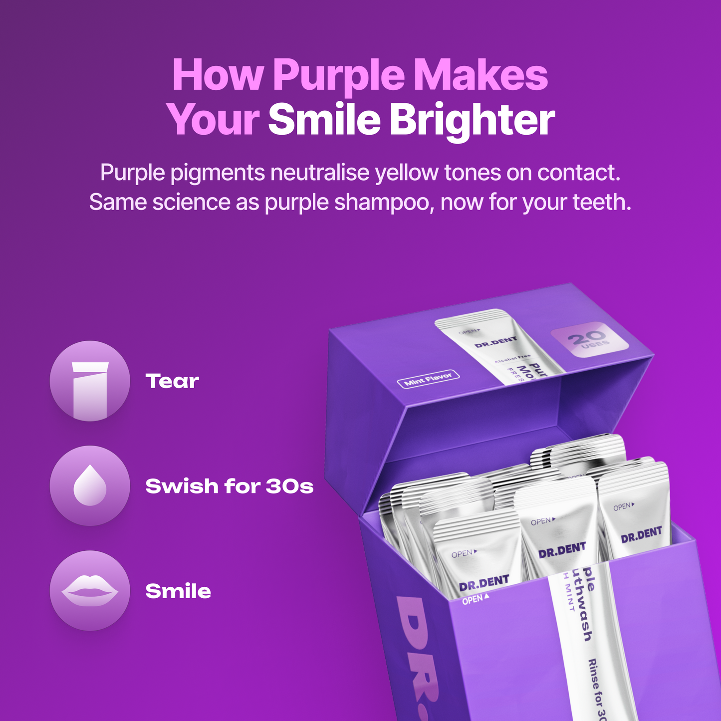 Dr. Dent Purple Whitening Mouthwash